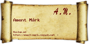 Ament Márk névjegykártya