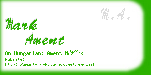 mark ament business card